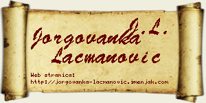Jorgovanka Lacmanović vizit kartica